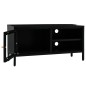 vidaXL Mueble para el televisor acero y vidrio negro 90x30x44 cm vidaXL Mueble para el televisor acero y vidrio negro 90x30x44 cm