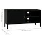 vidaXL Mueble para el televisor acero y vidrio negro 90x30x44 cm vidaXL Mueble para el televisor acero y vidrio negro 90x30x44 cm