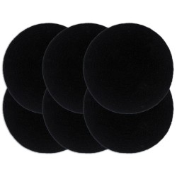 vidaXL Manteles individuales redondos 6 uds algodón negro liso 38 cm 