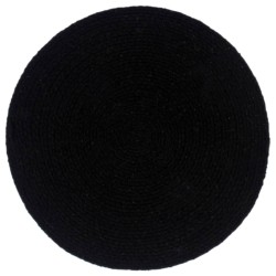 vidaXL Manteles individuales redondos 6 uds algodón negro liso 38 cm 
