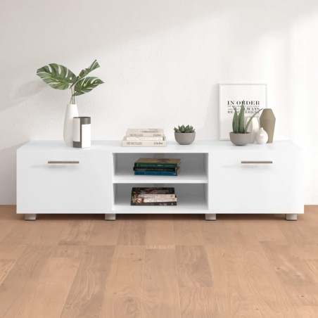 vidaXL Mueble para TV madera de ingeniería blanco 140x40x35 cm