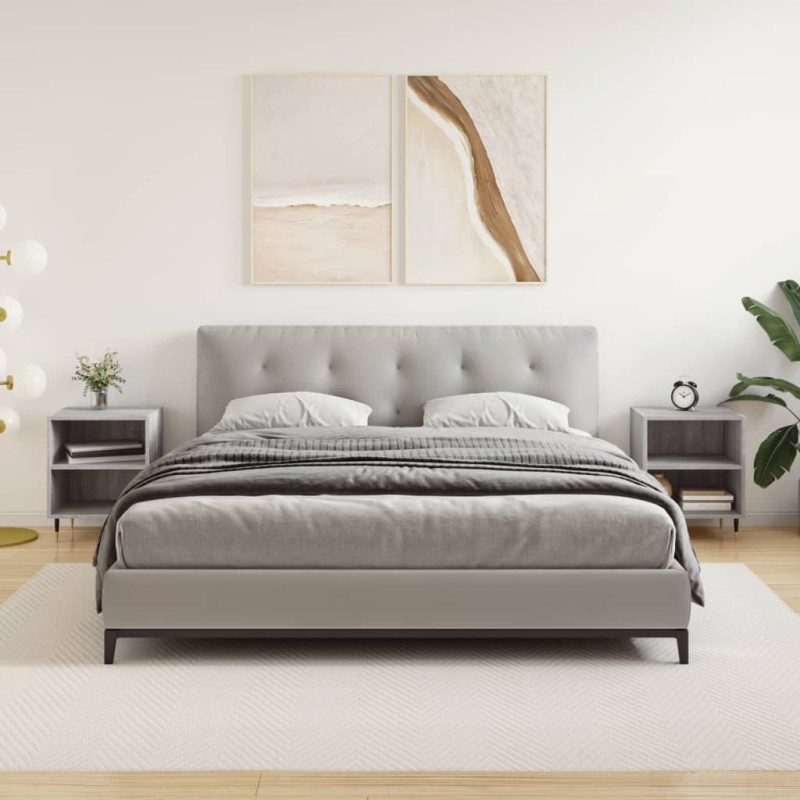 vidaXL Mesita de noche 2 uds madera ingeniería gris Sonoma 40x30x50 cm vidaXL Mesita de noche 2 uds madera ingeniería gris Sonoma 40x30x50 cm
