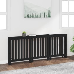 vidaXL Cubierta de radiador madera maciza de pino negro 210x21x85 cm