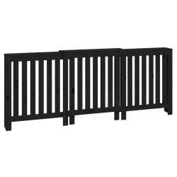 vidaXL Cubierta de radiador madera maciza de pino negro 210x21x85 cm