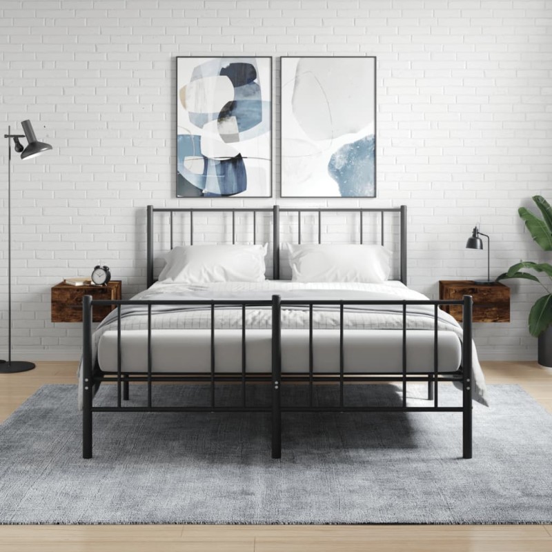 vidaXL Mesitas de noche de pared 2 uds color roble ahumado 35x35x20 cm vidaXL Mesitas de noche de pared 2 uds color roble ahumado 35x35x20 cm