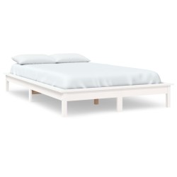 vidaXL Estructura de cama de madera maciza blanca 180x200 cm