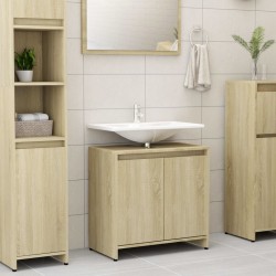 vidaXL Armario de baño madera contrachapada color roble 60x33x61 cm