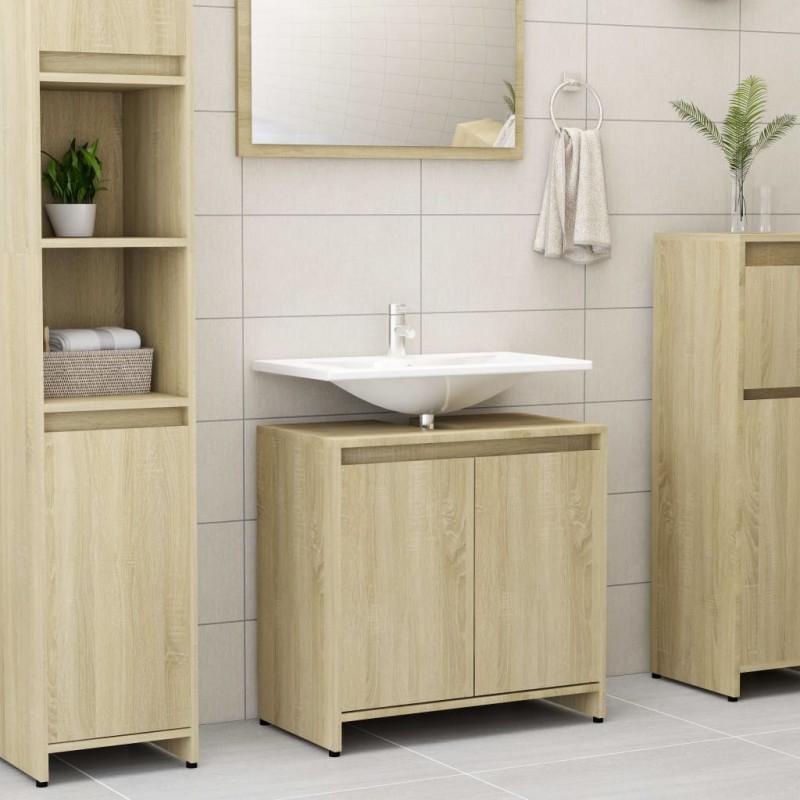 vidaXL Armario de baño madera contrachapada color roble 60x33x61 cm vidaXL Armario de baño madera contrachapada color roble 60x33x61 cm