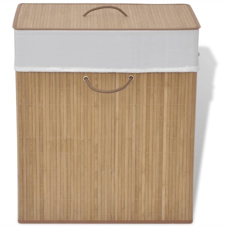 vidaXL Cesto de la ropa de bambú rectangular color natural      