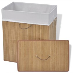 vidaXL Cesto de la ropa de bambú rectangular color natural      