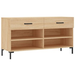 vidaXL Banco zapatero madera de ingeniería roble Sonoma 102x35x55 cm