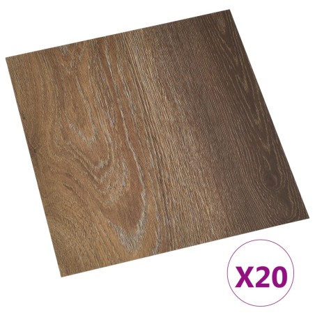 vidaXL Tarimas autoadhesivas 20 unidades PVC 1,86 m² marrón