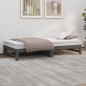vidaXL Sofá cama extraíble madera maciza de pino gris 2x(80x200) cm