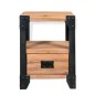 vidaXL Mesita de noche de madera maciza acacia y acero 40x30x54 cm vidaXL Mesita de noche de madera maciza acacia y acero 40x30x54 cm