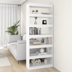 vidaXL Estantería/divisor madera de ingeniería blanco 80x30x198 cm