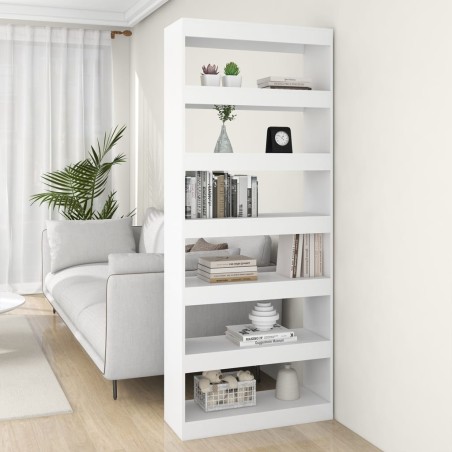 vidaXL Estantería/divisor madera de ingeniería blanco 80x30x198 cm