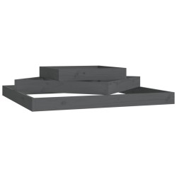 vidaXL Jardinera de madera maciza de pino gris 112x112x27 cm