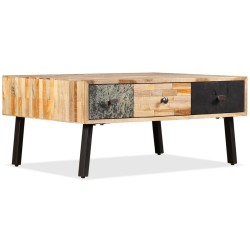 vidaXL Mesa de centro de teca maciza reciclada 90x65x40 cm 