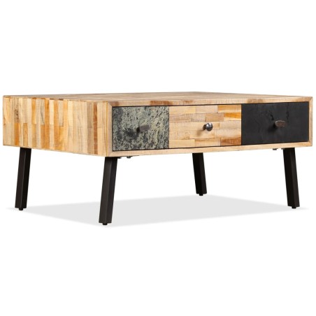 vidaXL Mesa de centro de teca maciza reciclada 90x65x40 cm 