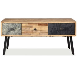 vidaXL Mesa de centro de teca maciza reciclada 90x65x40 cm 