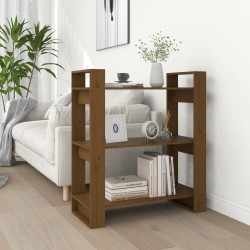 vidaXL Estantería/divisor de espacios pino marrón miel 80x35x91 cm