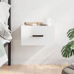 vidaXL Mesita de noche de pared blanco brillo 35x35x20 cm