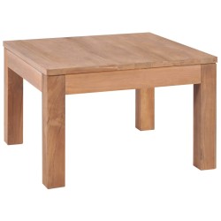 vidaXL Mesa de centro madera teca maciza acabado natural 60x60x40 cm