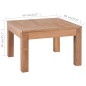 vidaXL Mesa de centro madera teca maciza acabado natural 60x60x40 cm vidaXL Mesa de centro madera teca maciza acabado natural 60x60x40 cm