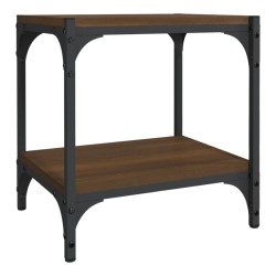 vidaXL Mueble para TV contrachapada y acero roble marrón 40x33x41 cm