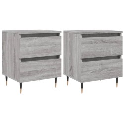 vidaXL Mesita de noche 2 uds madera ingeniería gris Sonoma 40x35x50 cm