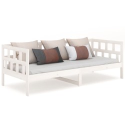 vidaXL Sofá cama madera maciza de pino blanco 80x200 cm
