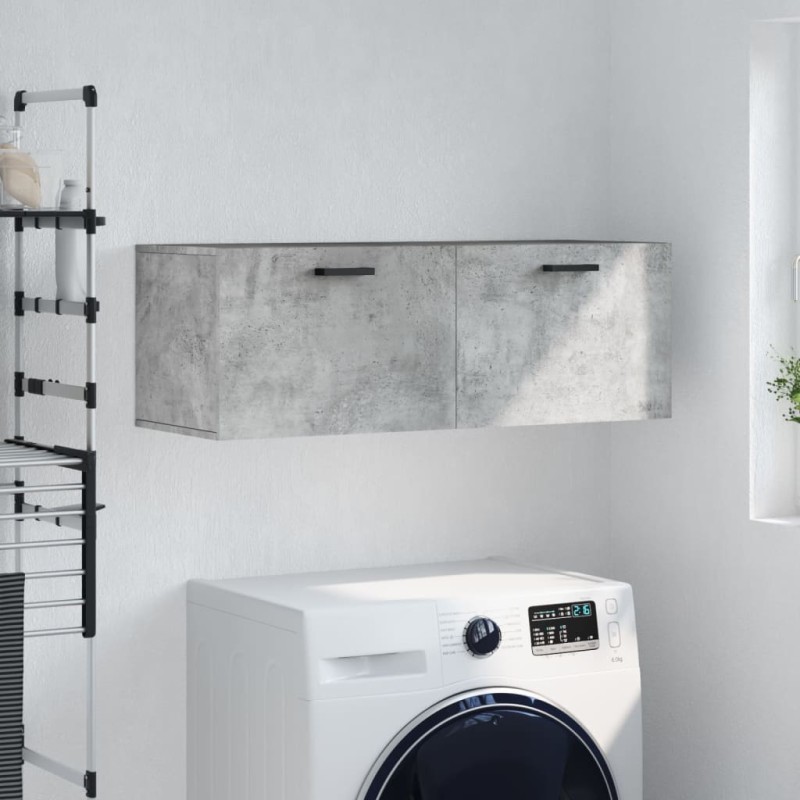 vidaXL Armario de pared madera ingeniería gris hormigón 100x36,5x35 cm vidaXL Armario de pared madera ingeniería gris hormigón 100x36,5x35 cm
