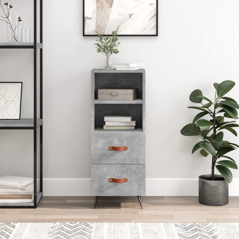 vidaXL Aparador de madera contrachapada gris hormigón 34,5x34x90 cm vidaXL Aparador de madera contrachapada gris hormigón 34,5x34x90 cm