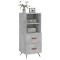 vidaXL Aparador de madera contrachapada gris hormigón 34,5x34x90 cm vidaXL Aparador de madera contrachapada gris hormigón 34,5x34x90 cm