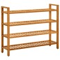vidaXL Zapatero con 4 estantes madera maciza de roble 100x27x80 cm