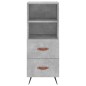 vidaXL Aparador de madera contrachapada gris hormigón 34,5x34x90 cm vidaXL Aparador de madera contrachapada gris hormigón 34,5x34x90 cm