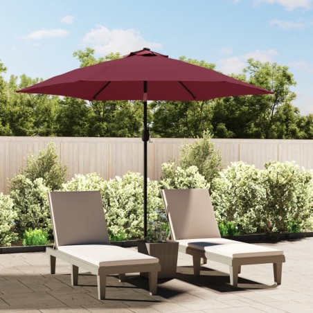vidaXL Sombrilla de jardín con palo de metal rojo burdeos 300 cm