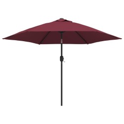 vidaXL Sombrilla de jardín con palo de metal rojo burdeos 300 cm