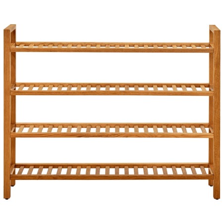 vidaXL Zapatero con 4 estantes madera maciza de roble 100x27x80 cm