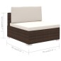 vidaXL Set muebles de jardín 6 piezas y cojines ratán sintético marrón vidaXL Set muebles de jardín 6 piezas y cojines ratán sintético marrón