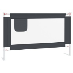 vidaXL Barandilla de seguridad cama de niño gris oscuro tela 120x25 cm