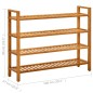 vidaXL Zapatero con 4 estantes madera maciza de roble 100x27x80 cm