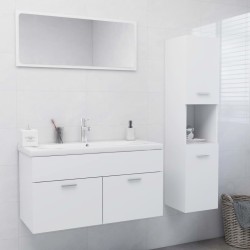 vidaXL Juego de muebles de baño madera de ingeniería blanco
