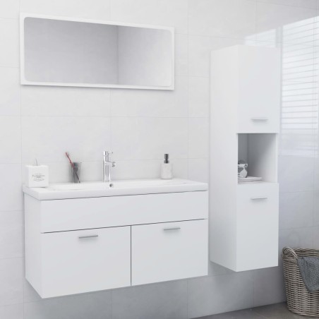 vidaXL Juego de muebles de baño madera de ingeniería blanco