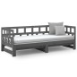 vidaXL Sofá cama extraíble madera maciza de pino gris 2x(90x200) cm vidaXL Sofá cama extraíble madera maciza de pino gris 2x(90x200) cm