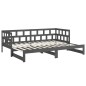 vidaXL Sofá cama extraíble madera maciza de pino gris 2x(90x200) cm vidaXL Sofá cama extraíble madera maciza de pino gris 2x(90x200) cm