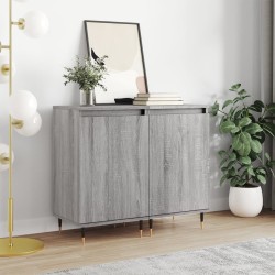 vidaXL Aparadores 2 uds madera de ingeniería gris Sonoma 40x35x70 cm