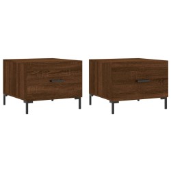 vidaXL Mesas de centro 2 uds madera ingeniería marrón roble 50x50x40cm