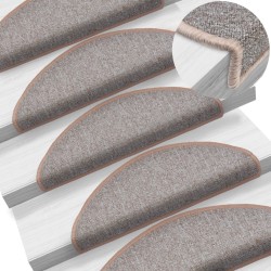 vidaXL Alfombrillas de escalera 10 unidades marrón claro 65x24x4 cm