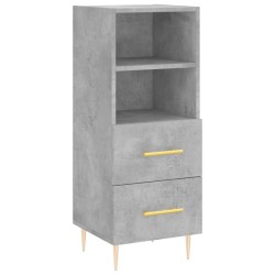 vidaXL Aparador de madera contrachapada gris hormigón 34,5x34x90 cm